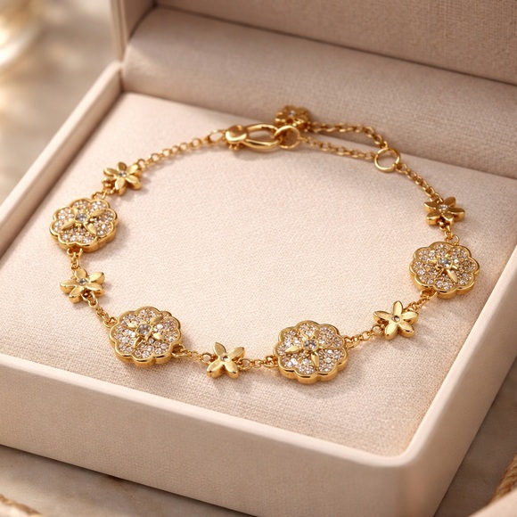 kate spade Jewelry - Kate Spade Gold Floral Bracelet